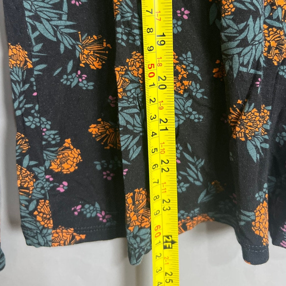 Modcloth Size Large Viscose Turtle Neck Long Sleeve Floral