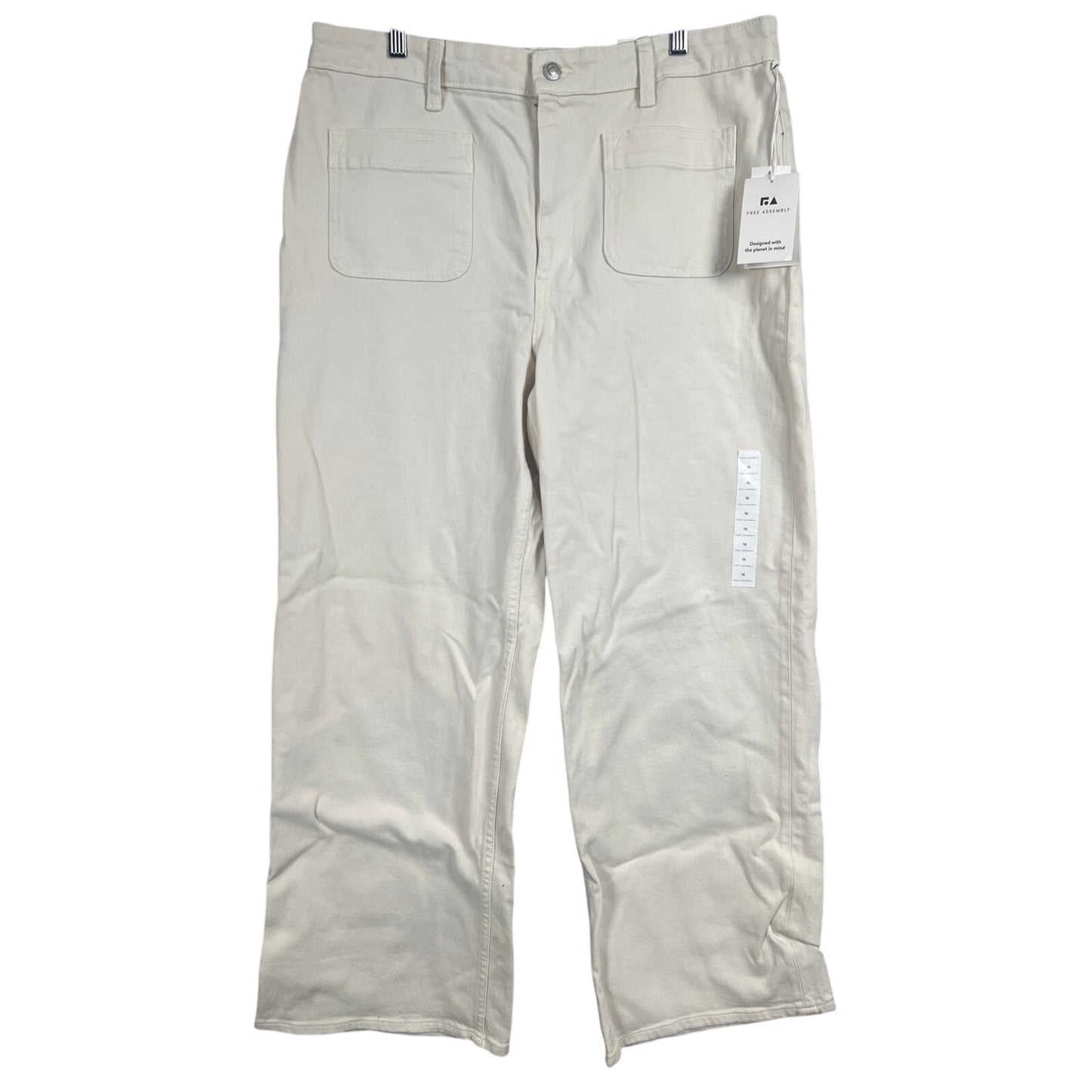 Free Assembly 16 Cotton NWT White Relax Cargo Pants