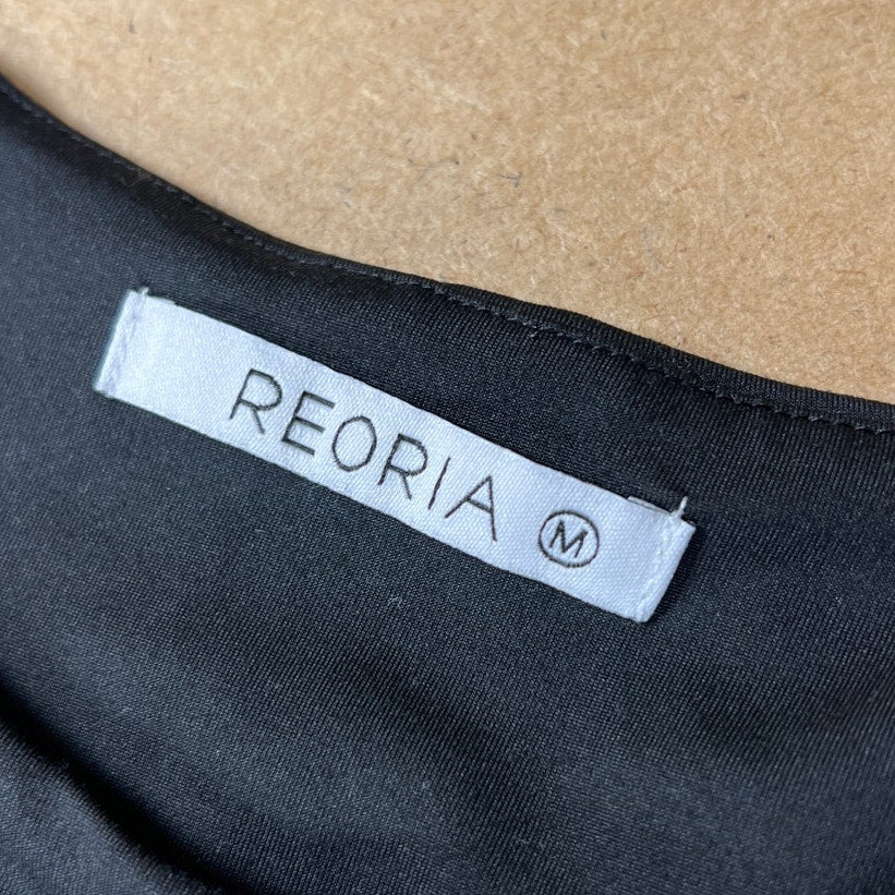 REORIA for Women Black Halter Neck Sleeveless Ribbed Basic Tank Tops