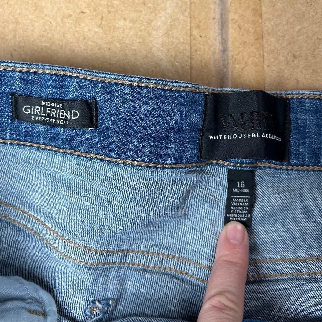 Whitehouse Black Market High-Rise Girlfriend Everyday Soft Women Jean Size 16