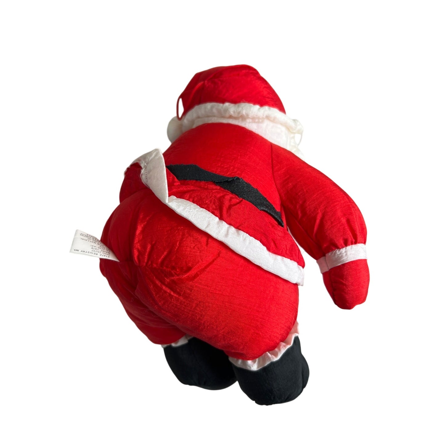 Vintage Puffy Santa Claus Plush Nylon Parachute Style 1990s J.S. International