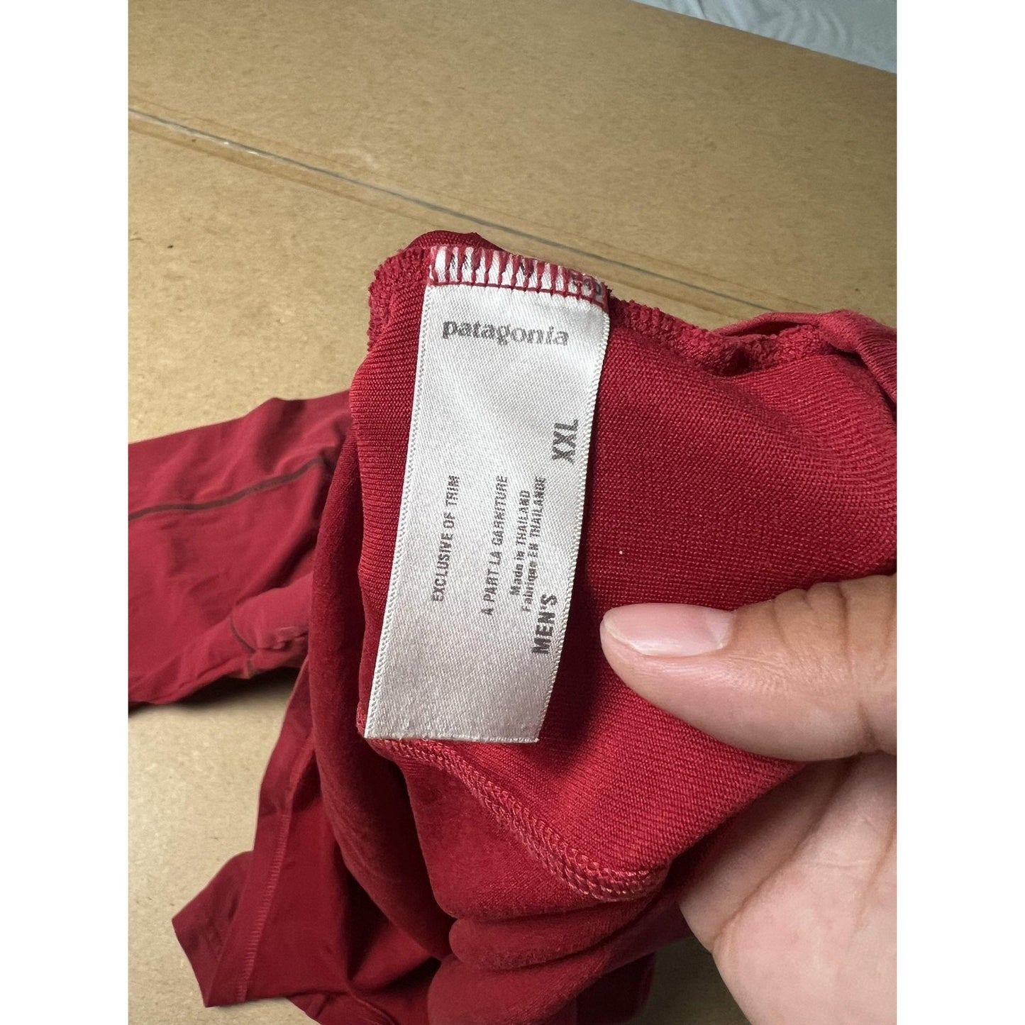 Patagonia Shirt Mens 2XL Red Cotton Collared Tagless Logo Basic Summer
