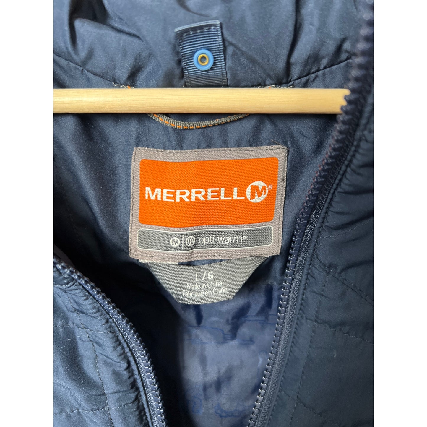 Merrell Navy Blue Mens Large Quilted Light Puffer jacket