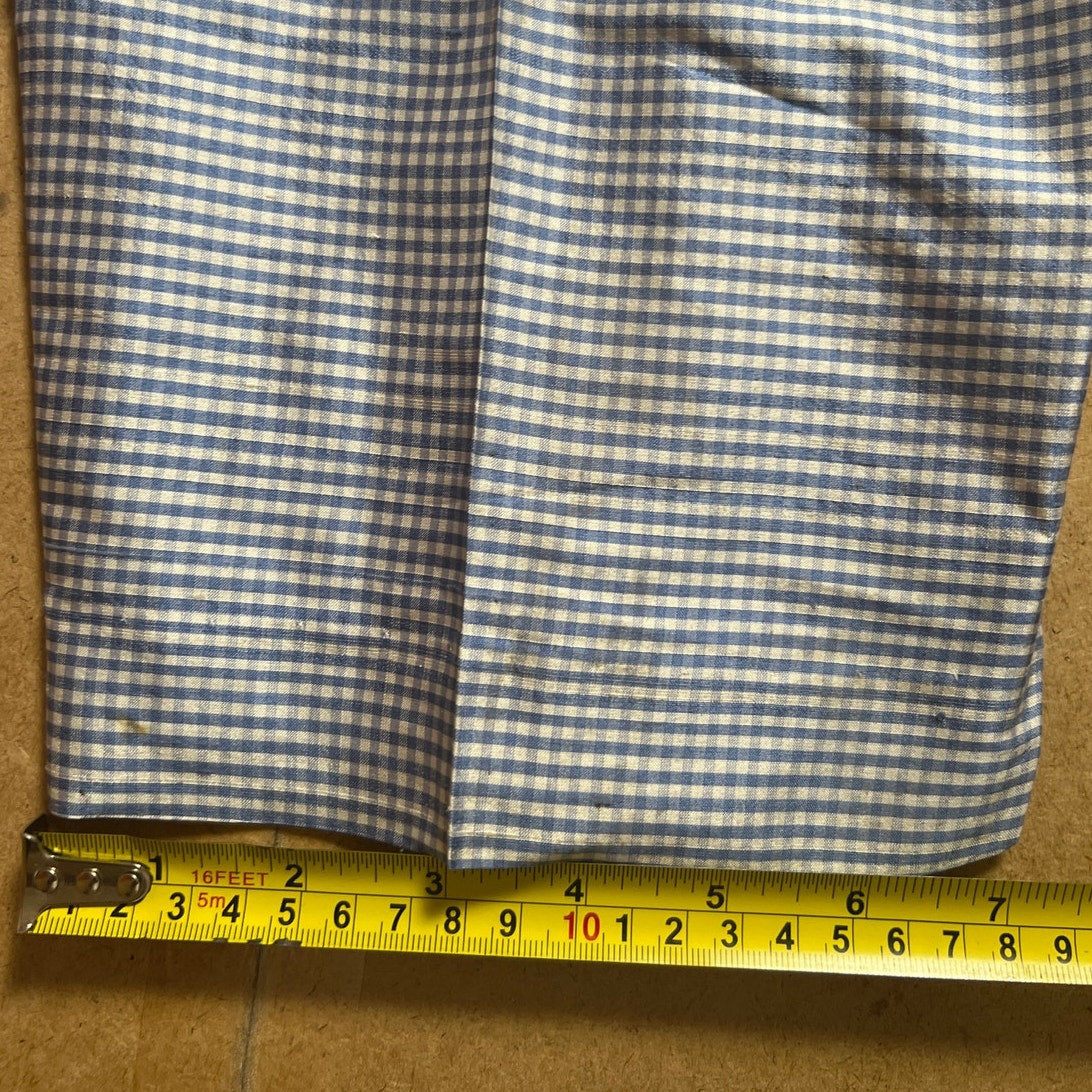 Hana Studio California 2 Piece Set Blue Checkered Top Shoulder pads Botton SZ XL