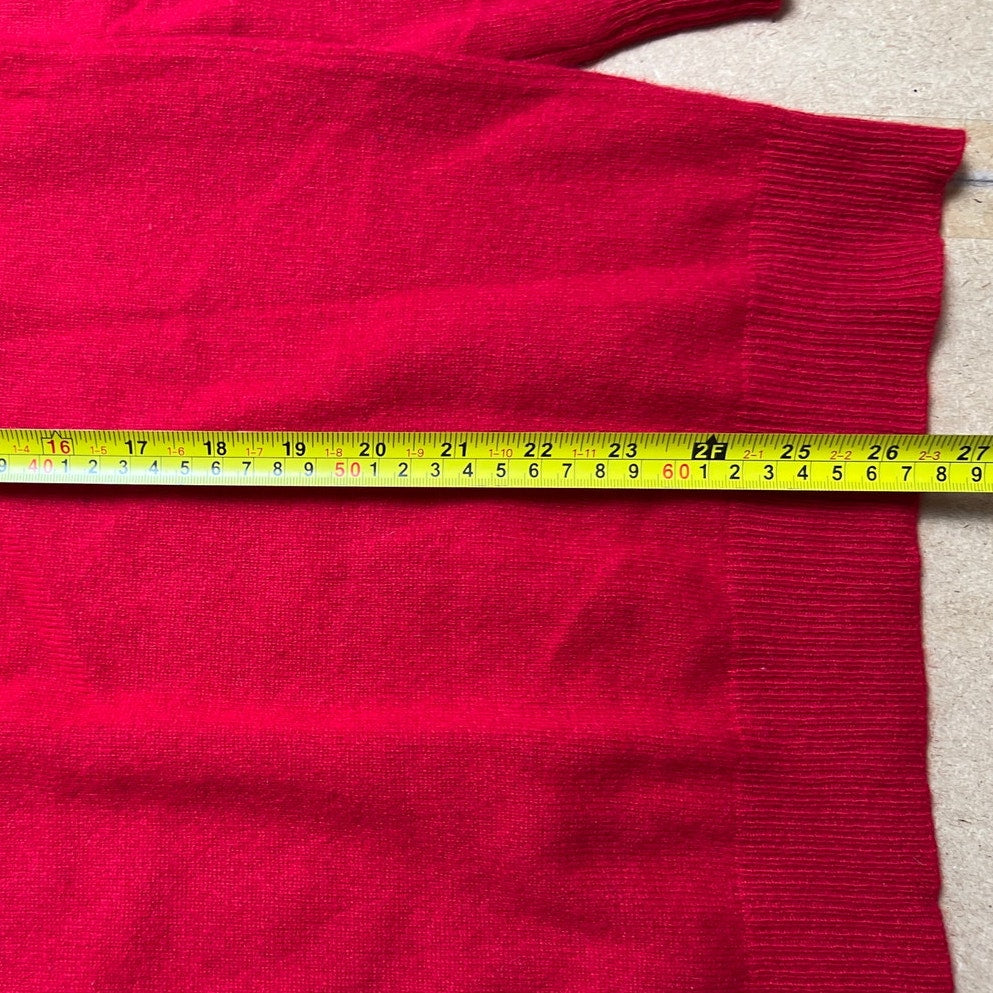 Karen Scott Women Sweater Red Amore 100% Cashmere Turtle Neck Knit Size S