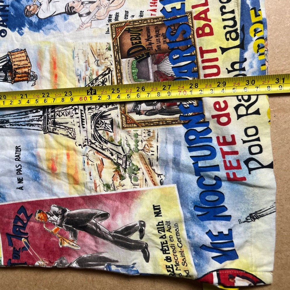 Polo Ralph Lauren Men Printed City Of Lights Eiffel Paris Poster Polo Shirts 2XL