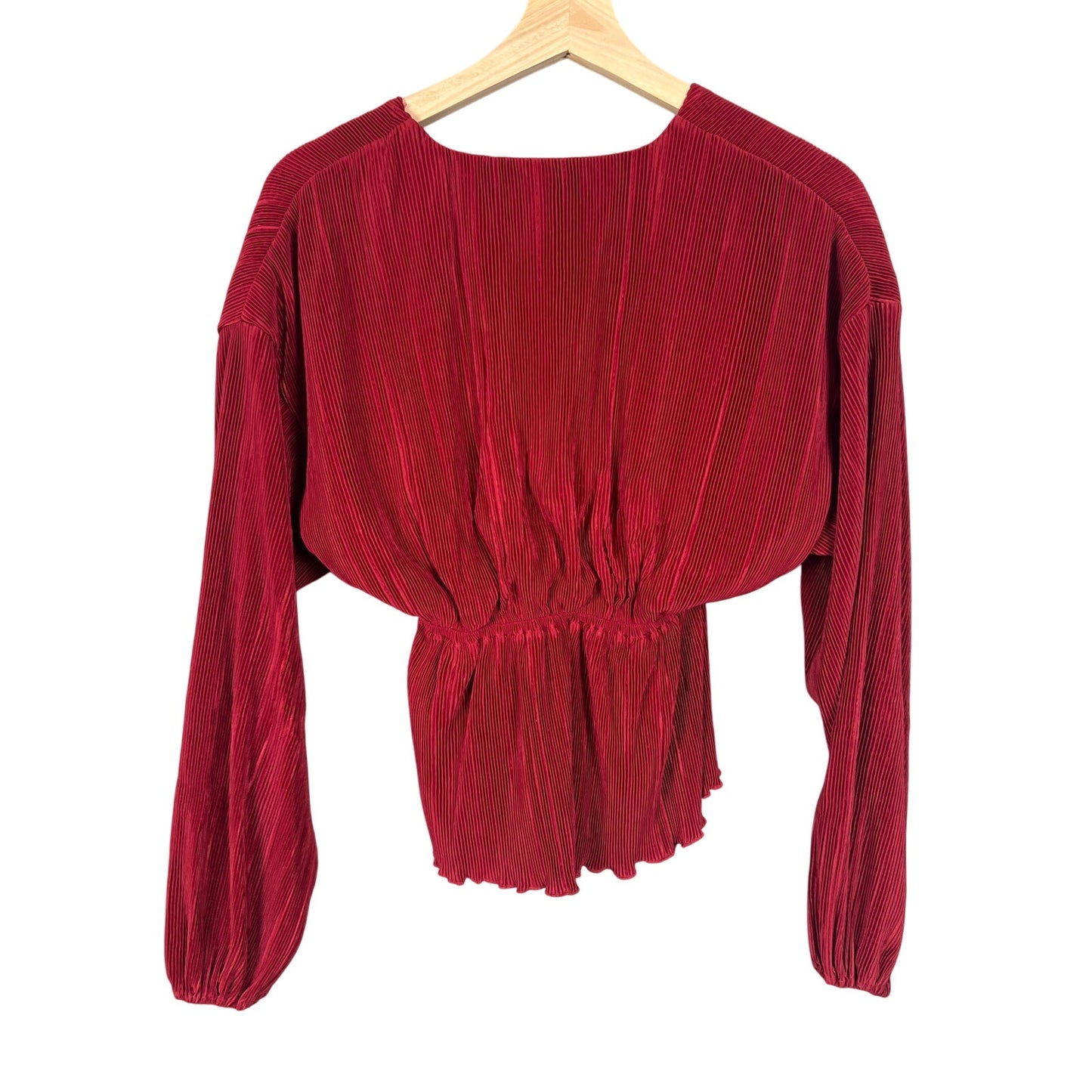 Abercrombie & Fitch XS NWT Red NWT Long-Sleeved Easy Waist Satin Top