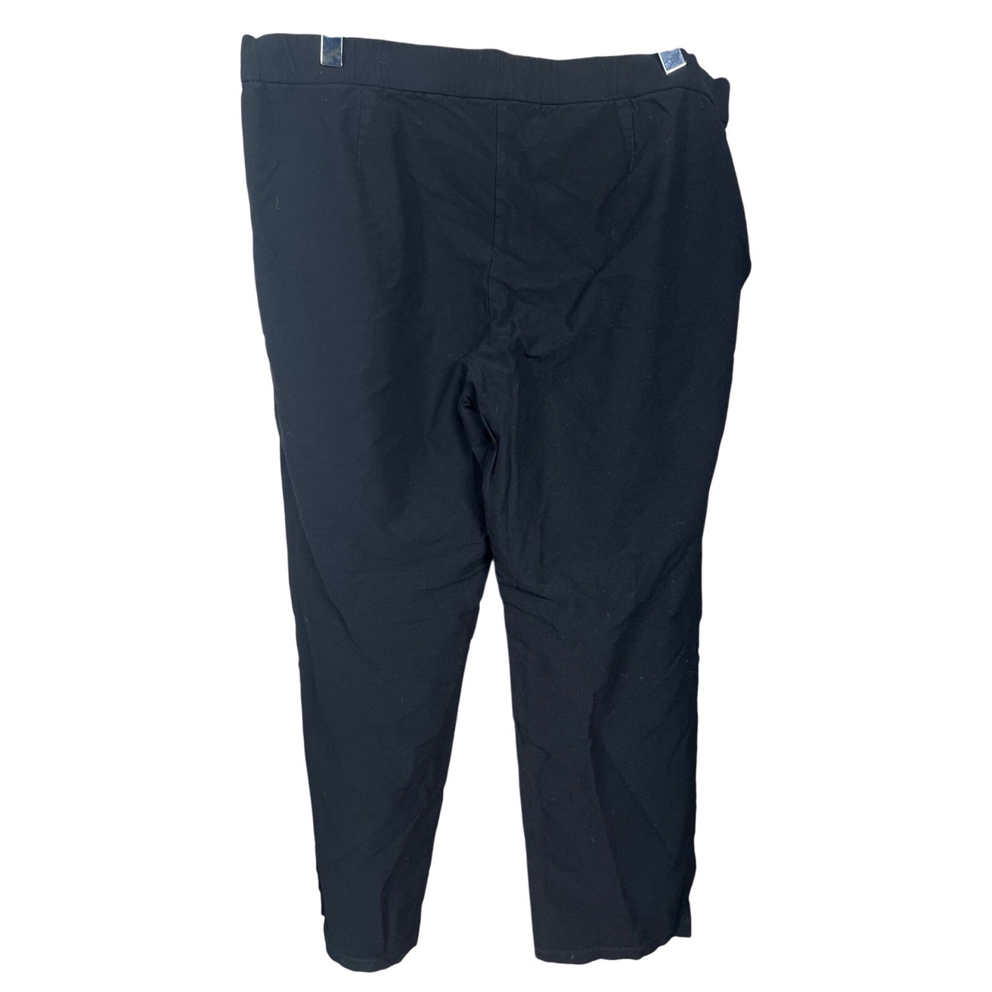 Eileen Fisher Large Ankle Pants Black Stretch Crepe Slim Leg