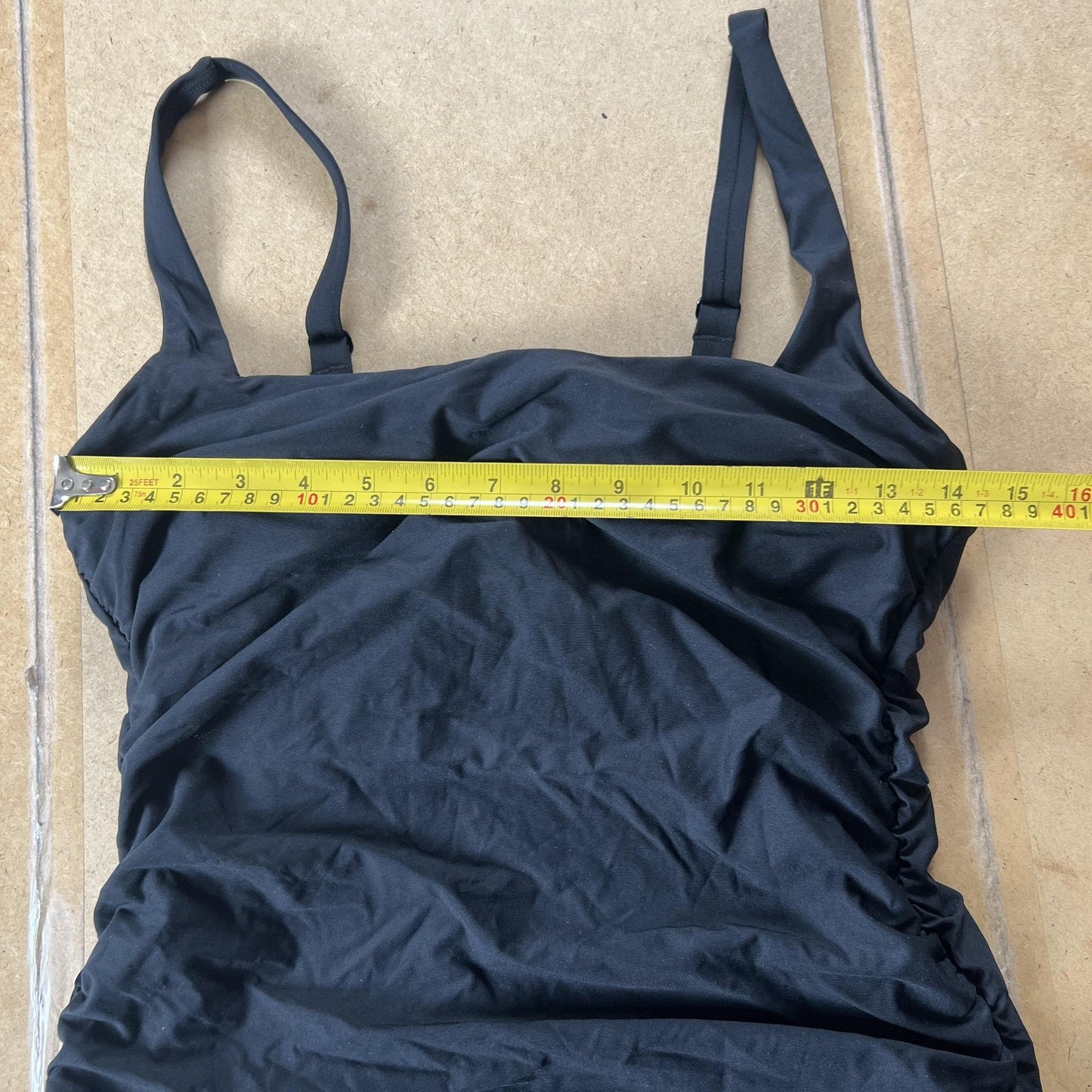 Athleta Tankini Womens 36B/C Black Adjustable Strap Built-In Bra Lined