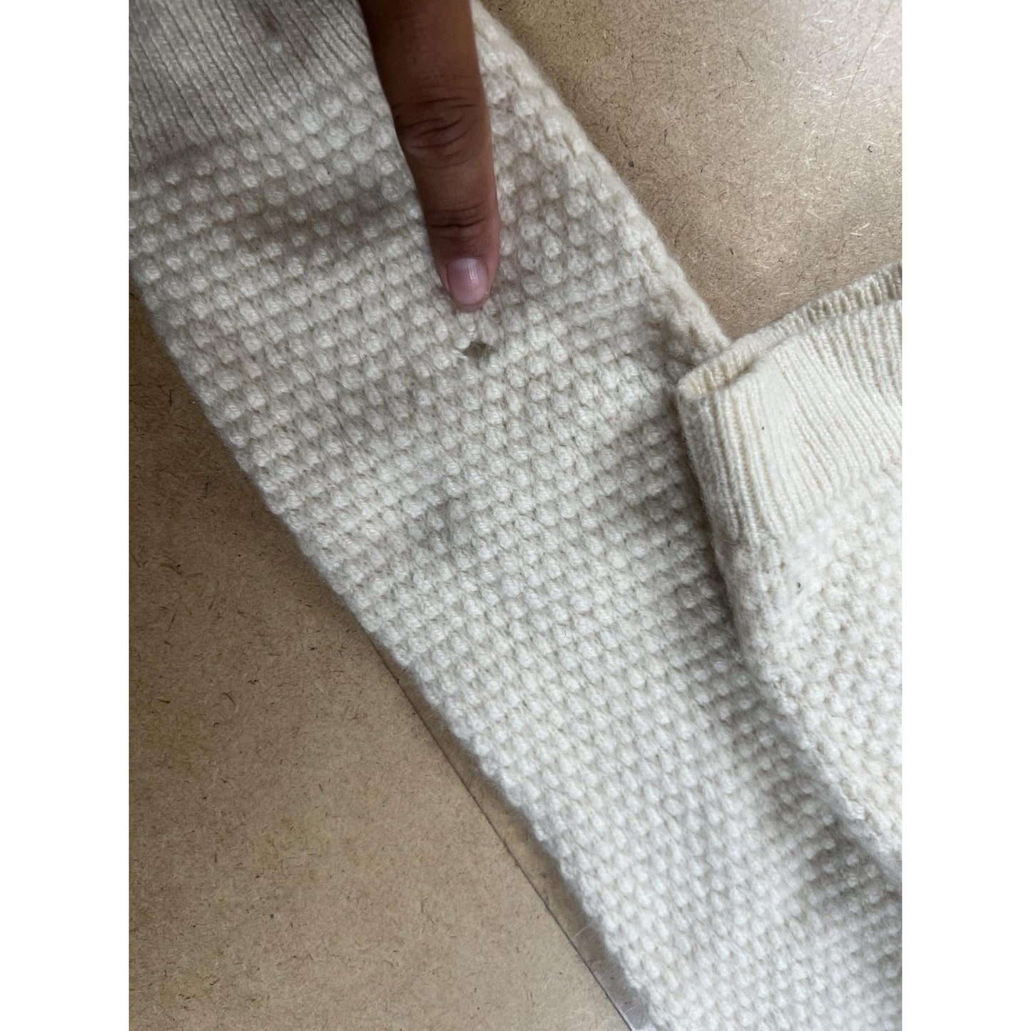 Patagonia Sweater Womens S White Pullover Waffle-Knit Heavyweight Cashmere