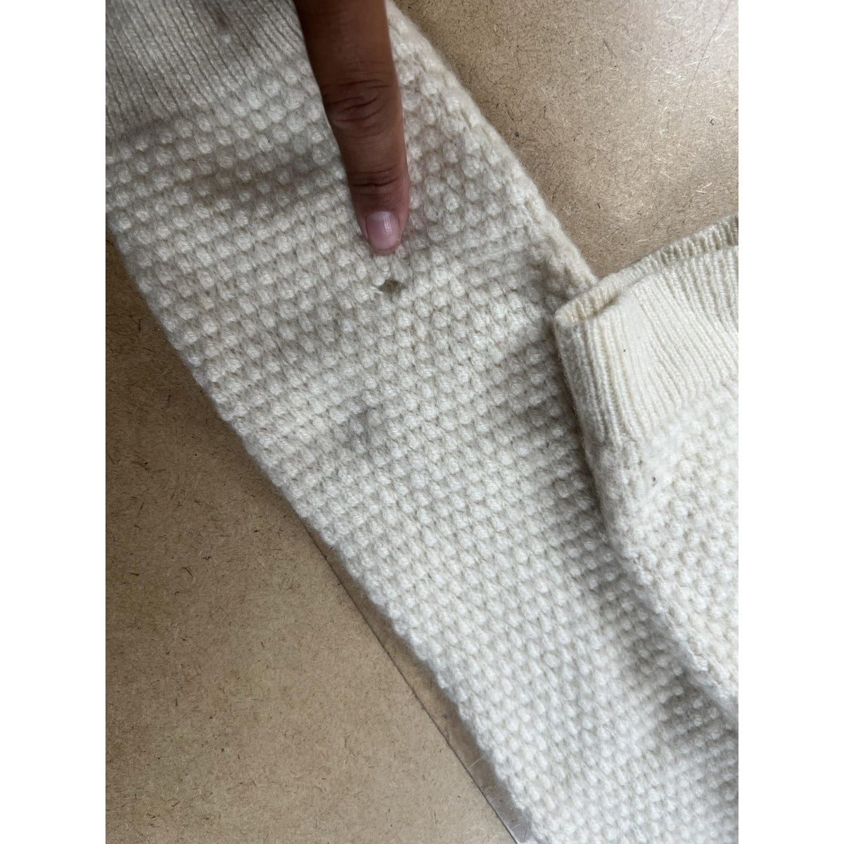 Patagonia Sweater Womens S White Pullover Waffle-Knit Heavyweight Cashmere