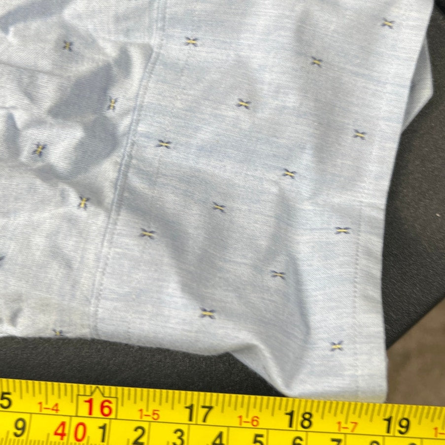 Zachary Prell Medium 100% Cotton Blue Goemetric Button Front Long Sleeve