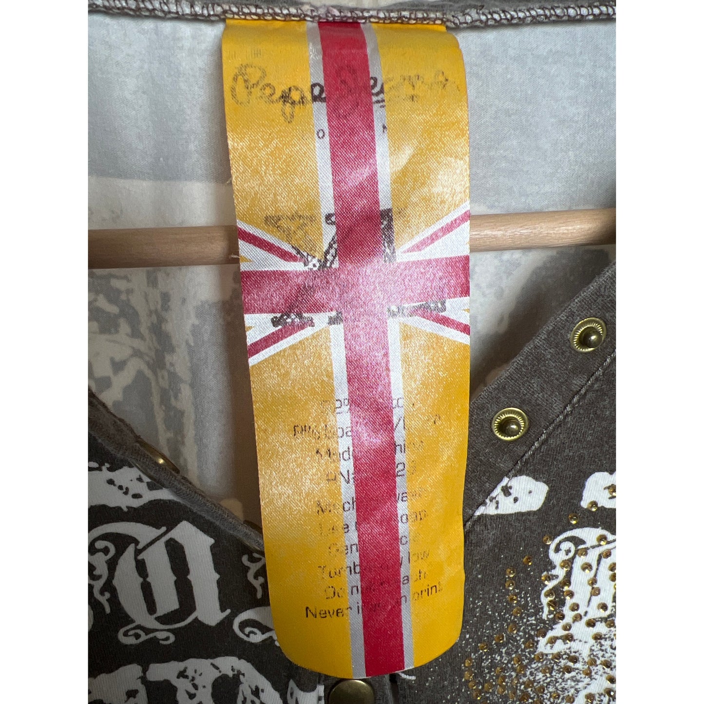 Y2K Pepe Jeans Grunge Skull AOP Skull Women Long Sleeve Size XL