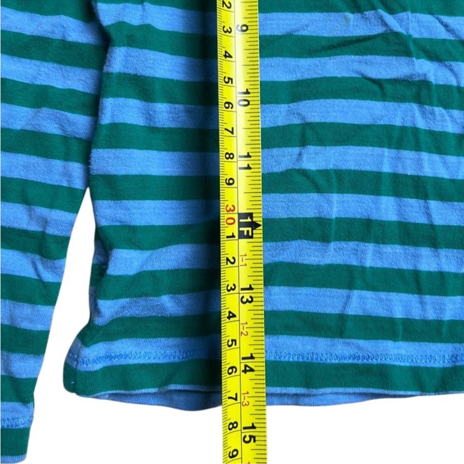 Leigh Tucker Willow Boys Striped Green and Blue Hooded Sweatshirt Size 4-5