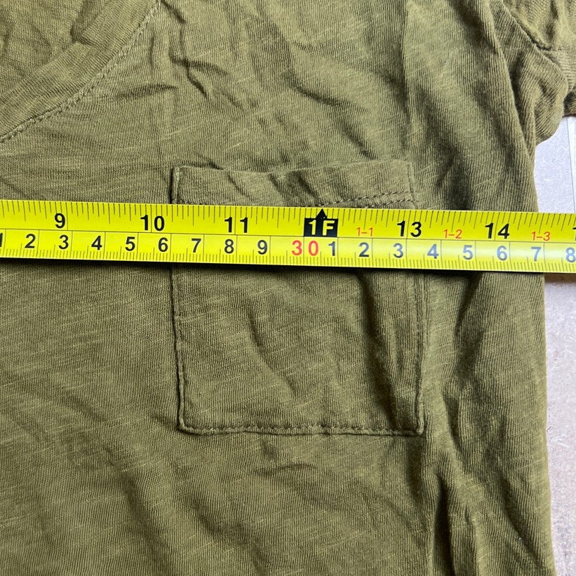 Madewell Olive Green V-Neck Pocket Tee Women Size XS