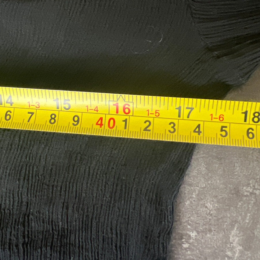 Vintage Whitewash Black Mesh Long Sleeve Women's Top