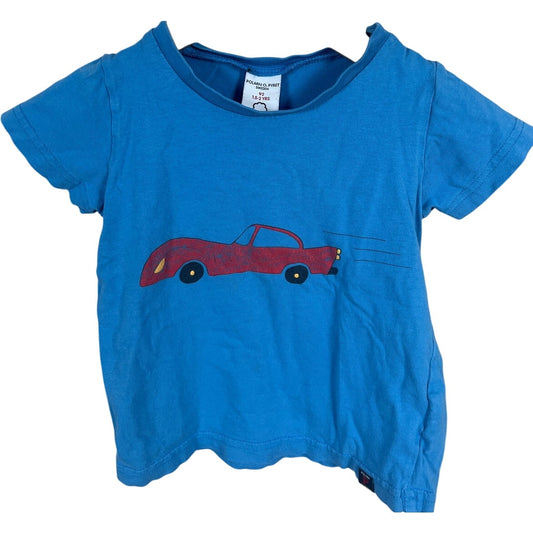 Polarn O. Pyret 1.5-2 Years Blue T-shirt W/ Car Graphic