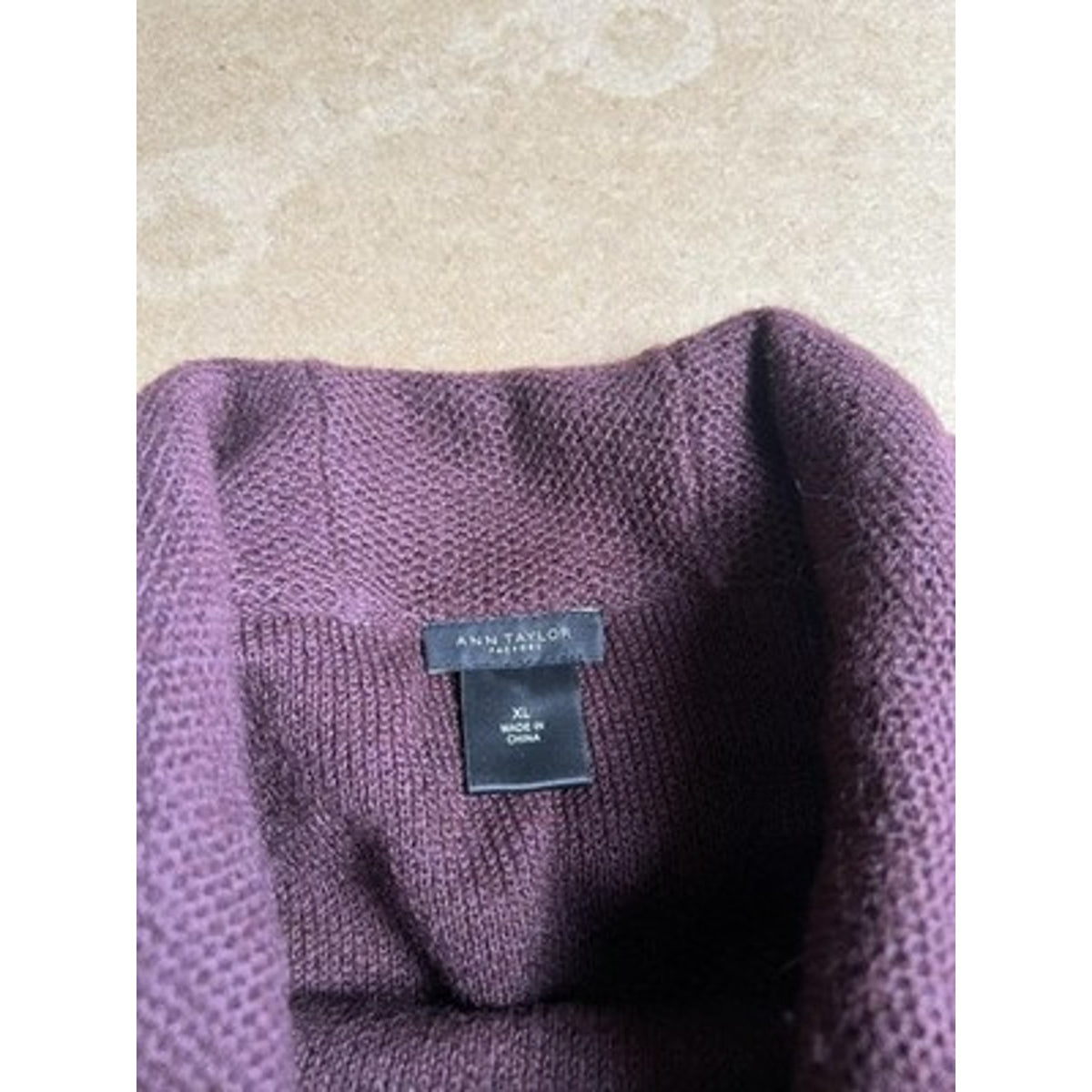 Ann Taylor Factory Sweater Womens XL Purple Pullover Turtleneck Oversized Knit