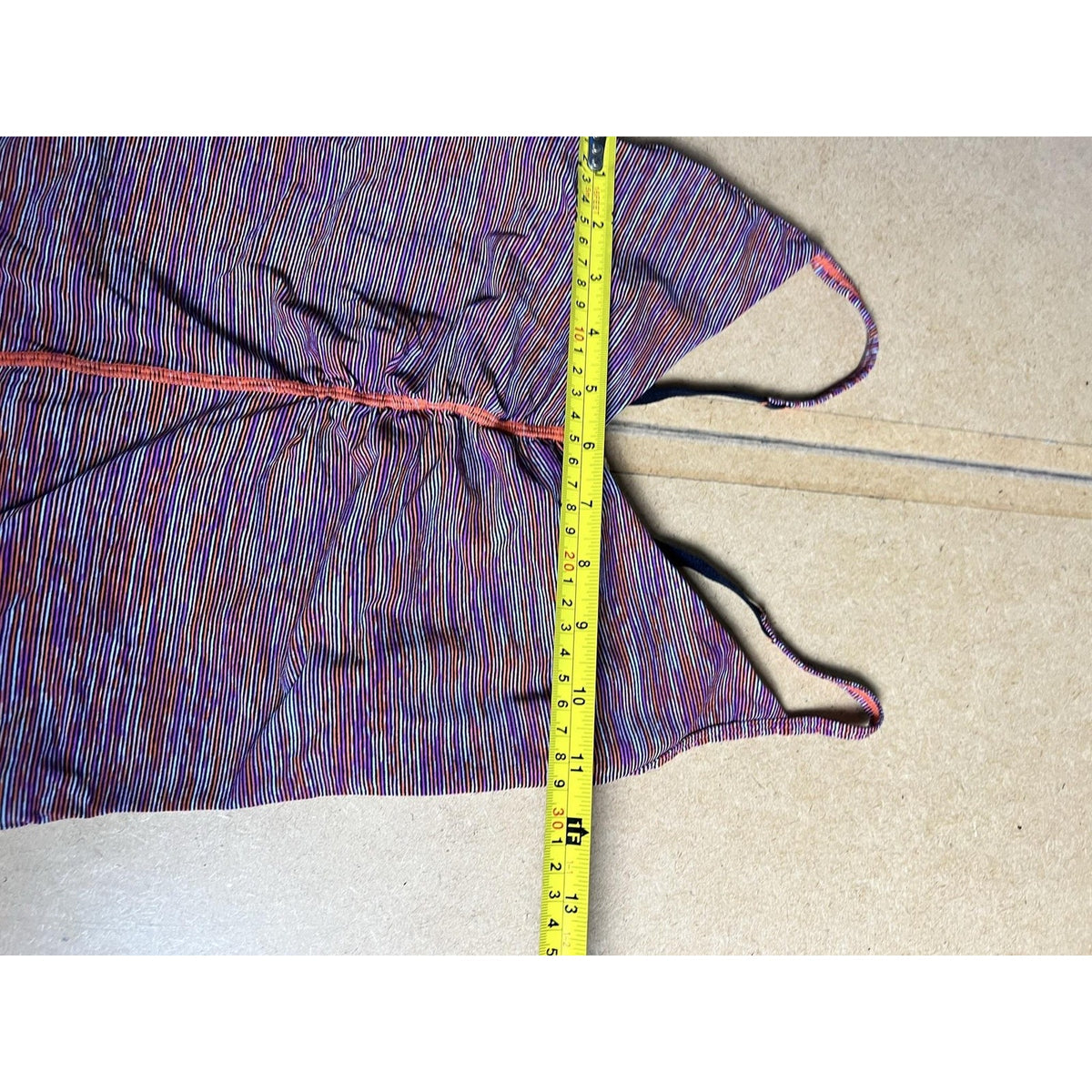 Lululemon Tank Womens 8 Purple Striped Built-In Bra V-Neck Camisole Yoga