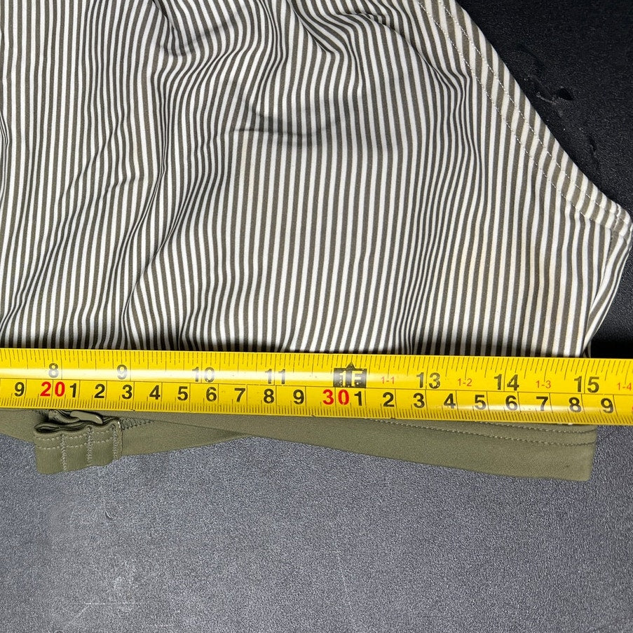 Prana Large XL Bikini Top Brina Halter Green Stripe Pad Swim Suit