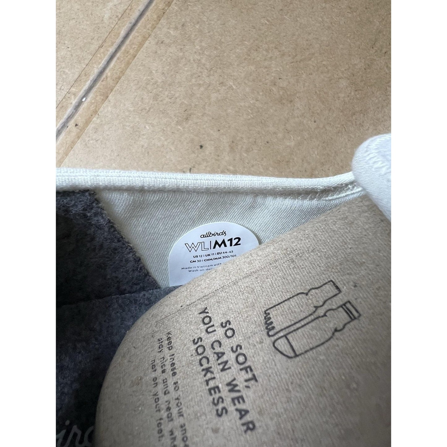 Allbirds Slip On Shoes Mens Size 12 White Fabric Casual Walking Comfort Athletic