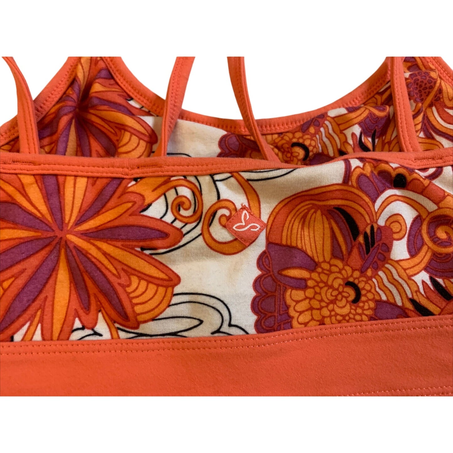 PrAna Breathe Kaley Tunic Top Claret Flower Power Strappy Womens Small S - EUC