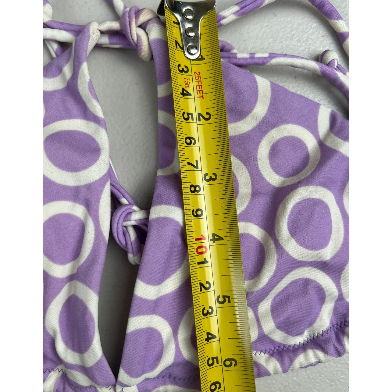 Victoria's Secret String Bikini Top Lavender White Circles Medium