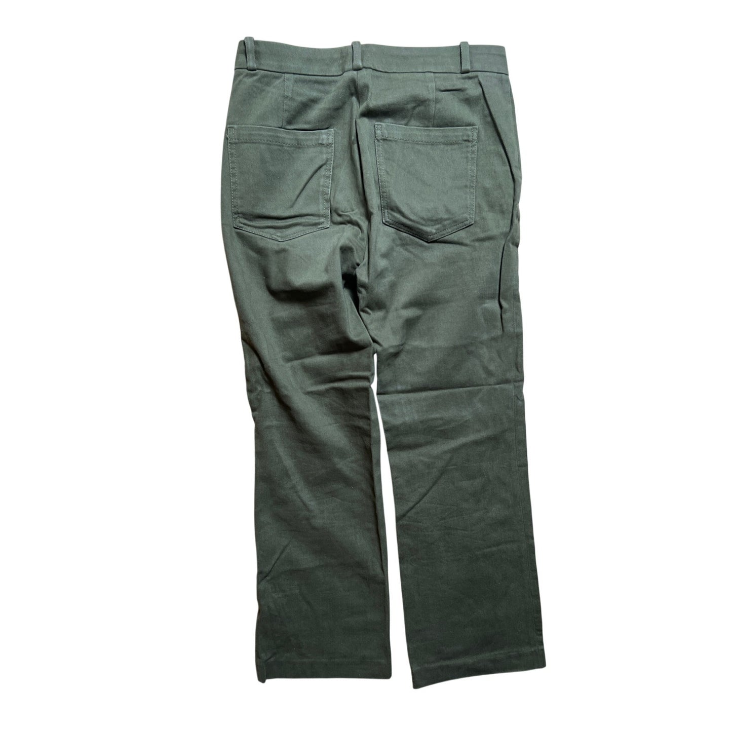 Massimo Dutti Olive Green Cotton Linen Blend Slim Fit Pants Size 4