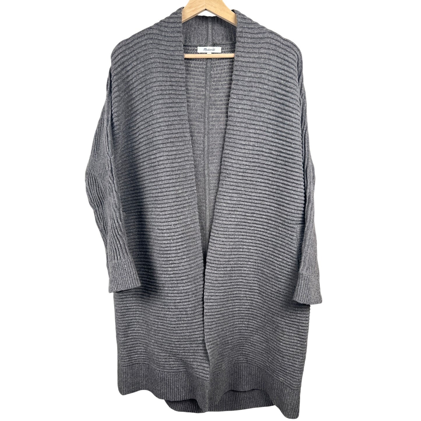 Madewell Knee-Length Gray Cardigan Heavy Warm Knit XS
