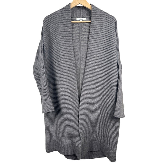 Madewell Knee-Length Gray Cardigan Heavy Warm Knit XS