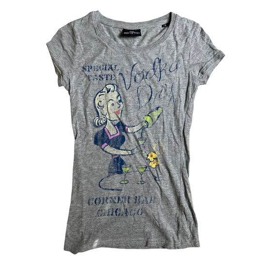 Whats Today Tag "Vodka Day" Gray T-Shirt Women Size S