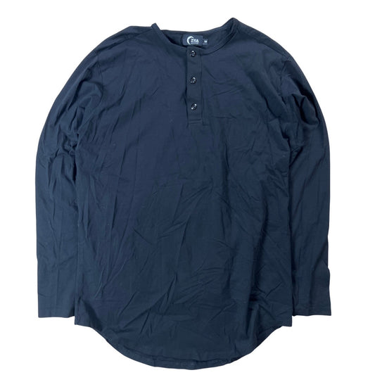 Zyia Active Men's Black Long Sleeve Henley Shirt Top Size M