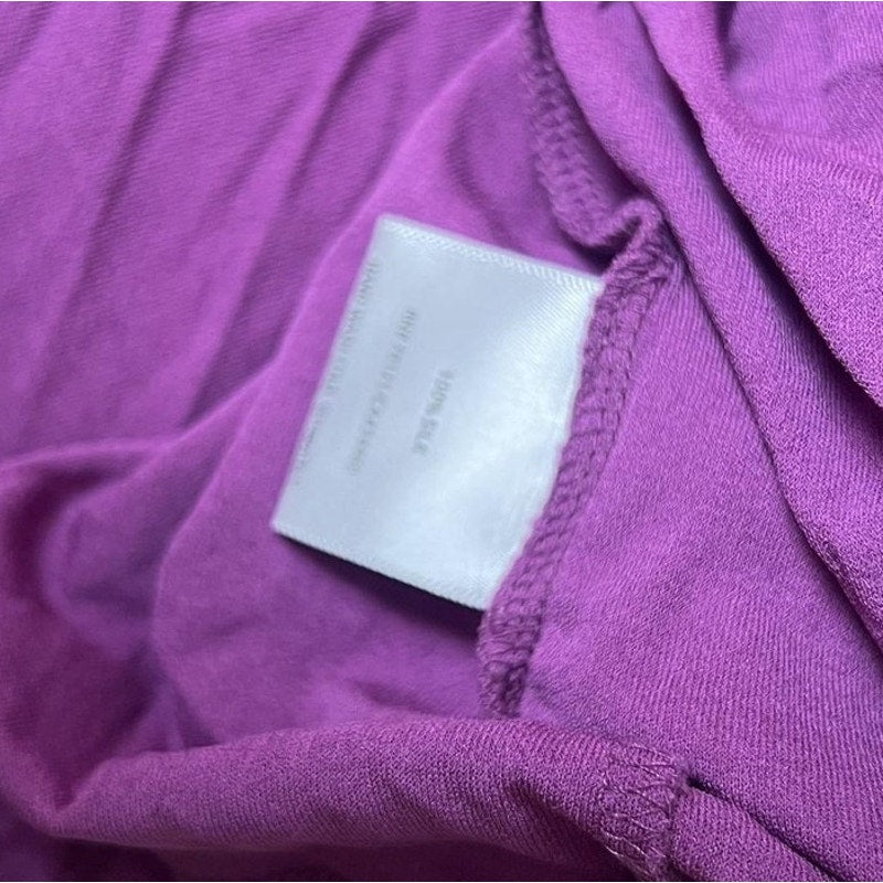 Eileen Fisher Tank Womens 3X Purple Jersey Scoop Neck Pleated Silk Relaxed