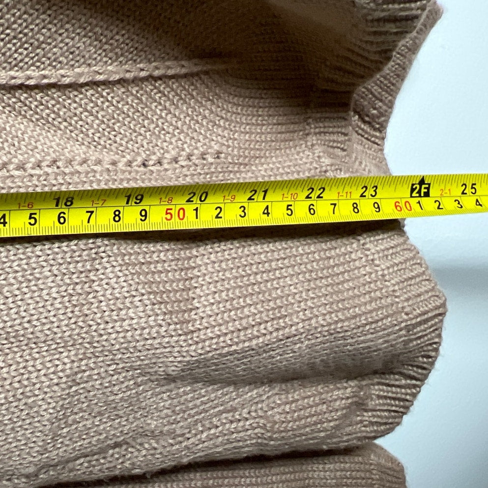 Hekla & Co Cardigan Sweater Women's XL Tan Merino Wool Preppy Academia Knit