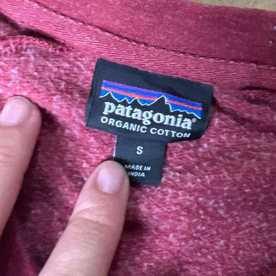 Patagonia Organic Cotton Burgundy Long Sleeve Shirt Men Small