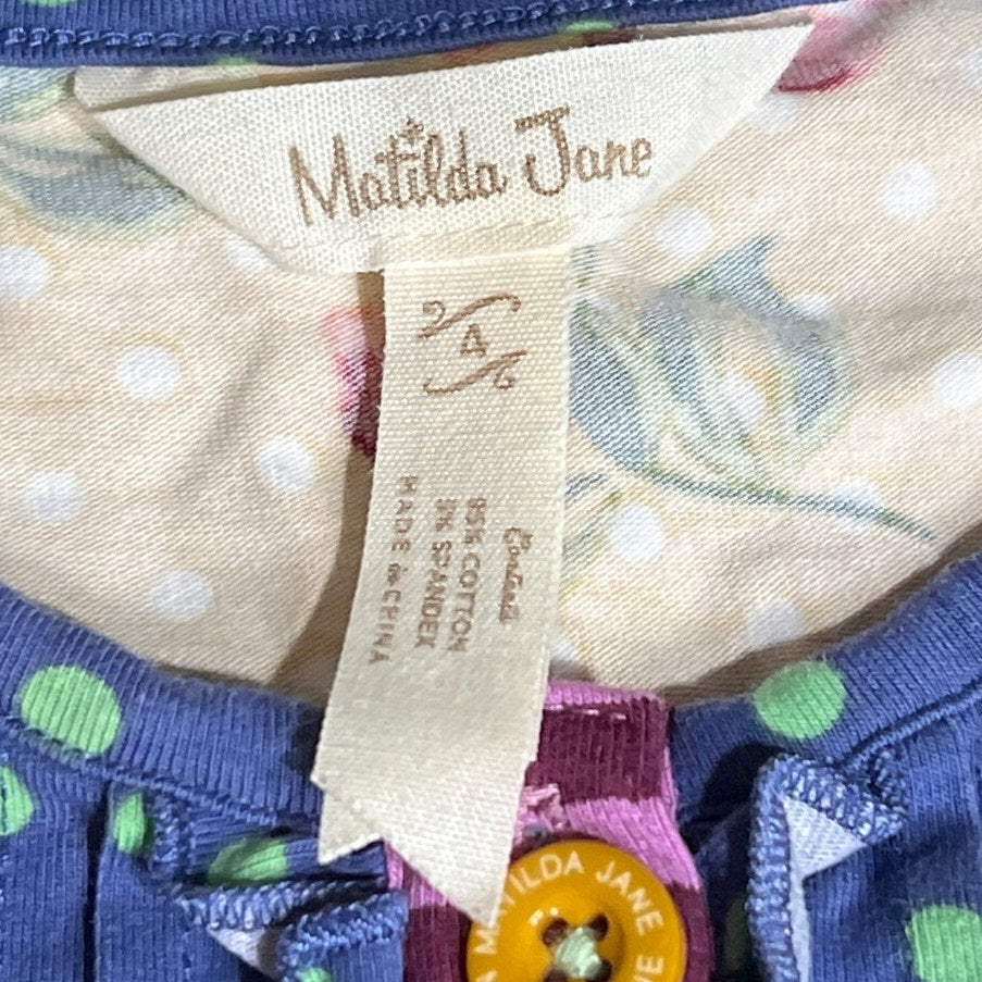 Matilda Jane Size 4 Floral Girls Setting Sun Tunic Top