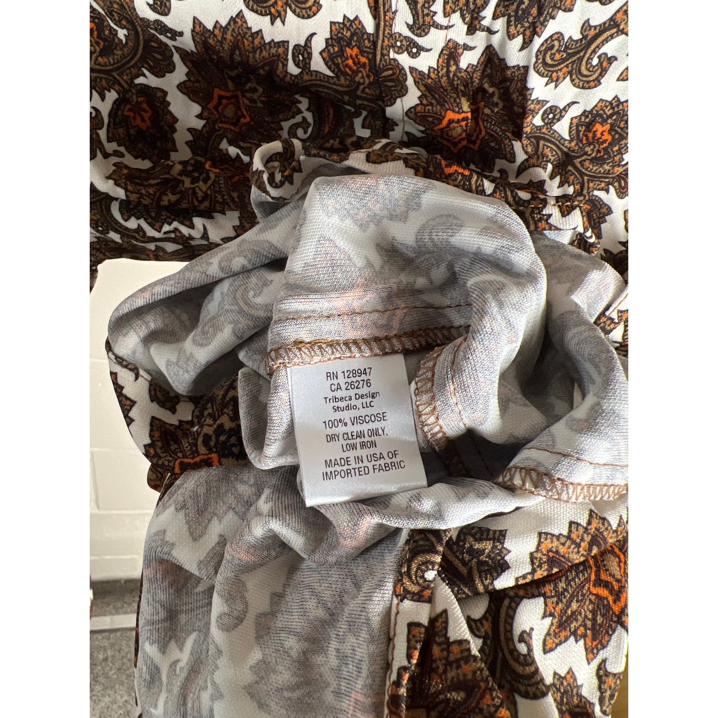 Nili Lotan Small Button Down Tapestry Paisley Boho Chic Shirt