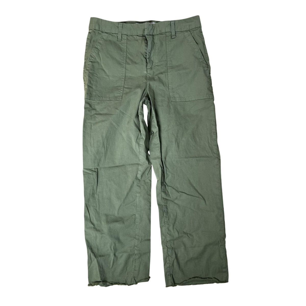 Frank & Eileen Pants Womens 6 Green Cargo Twill Elastic Waist Pockets Zip