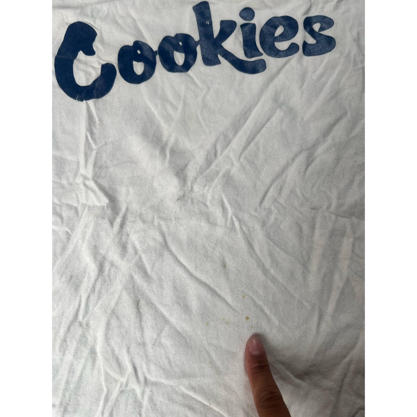 Cookies Shirt Mens 2XL White Cotton Crew Neck Graphic Print Logo Relaxed Fit