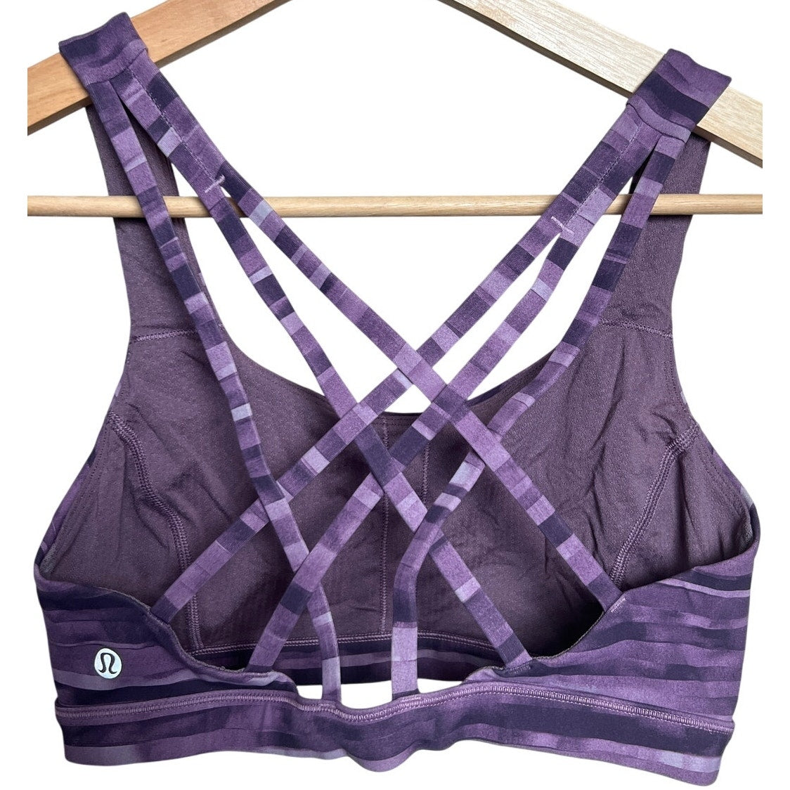 Lululemon Athletica Energy Bra Purple Striped *Dimensions In Pictures*