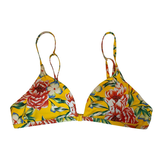 OUT FROM UNDER Women's Size L Sweetheart Yellow Floral Underwire Bikini Top NWOT