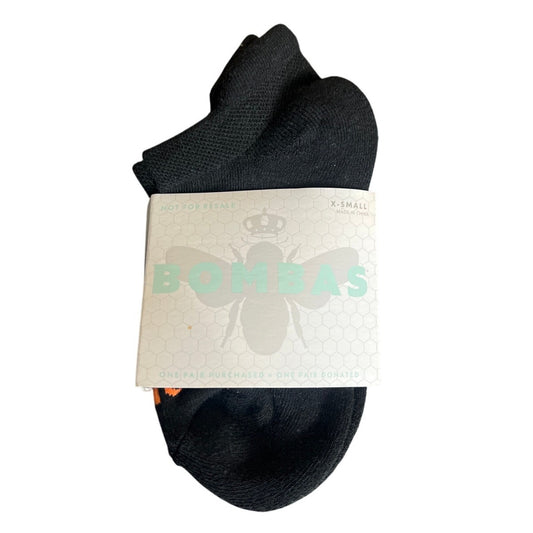 Bombas One Pair XS Polyester Black Socks NWT