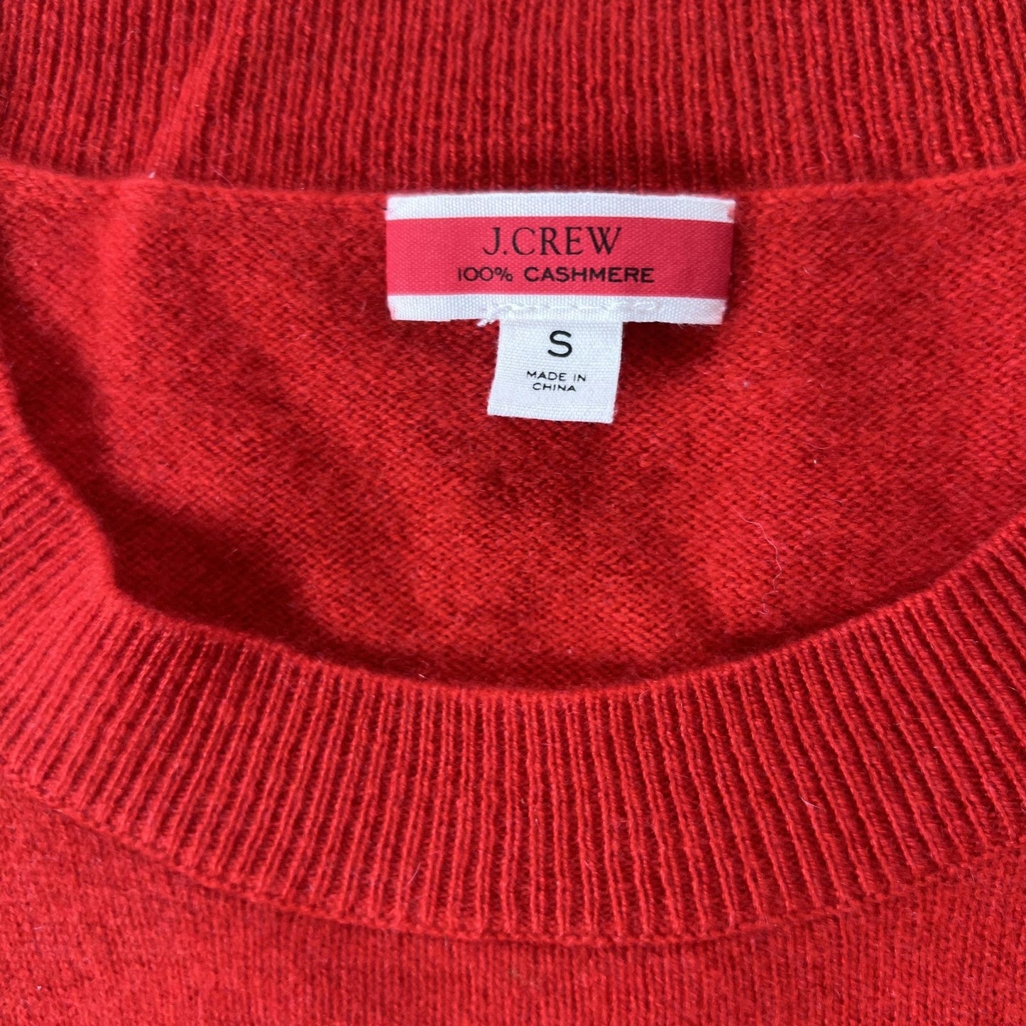 J.CREW Sweater Womens S Red Pullover Crew Neck Cashmere Raglan Lightweight