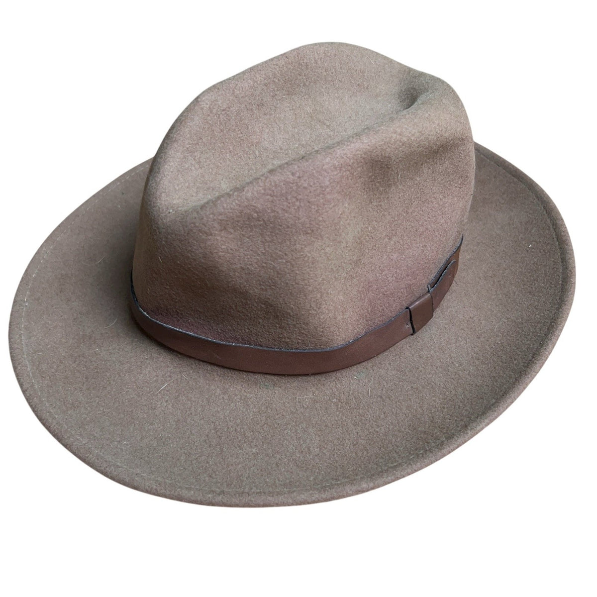 Pendleton Hat Fedora Mens One Size Brown Wool Leather Felt Adjustable Casual