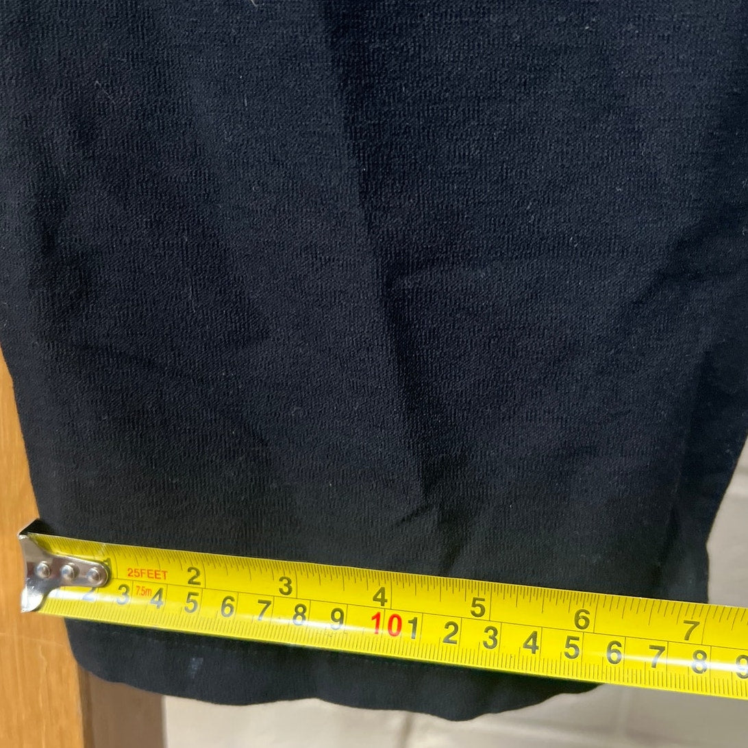 Eileen Fisher Large Ankle Pants Black Stretch Crepe Slim Leg