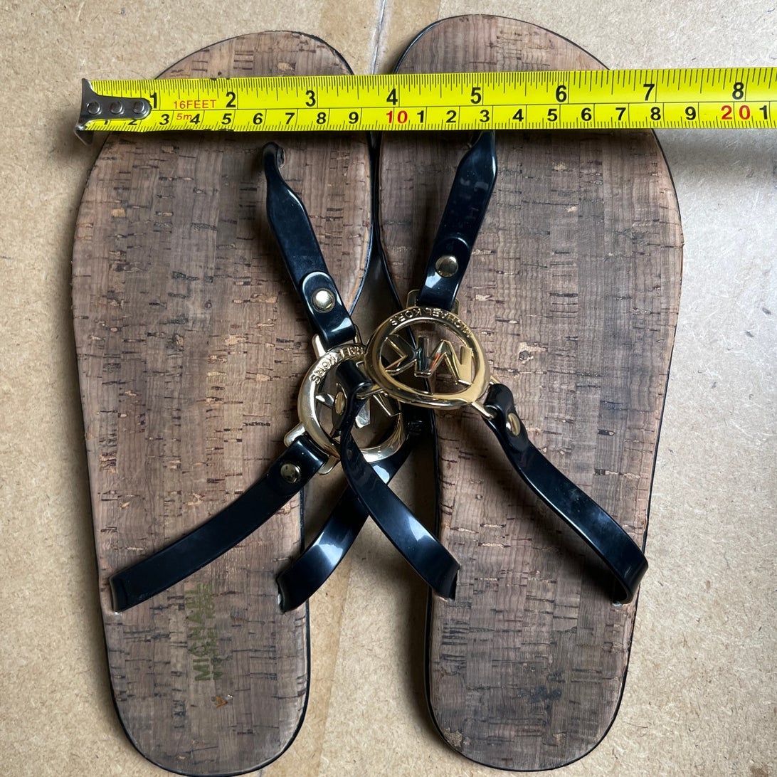 Michael Kors Sandals Flip Flops Black Rubber Upper Women Size 8M
