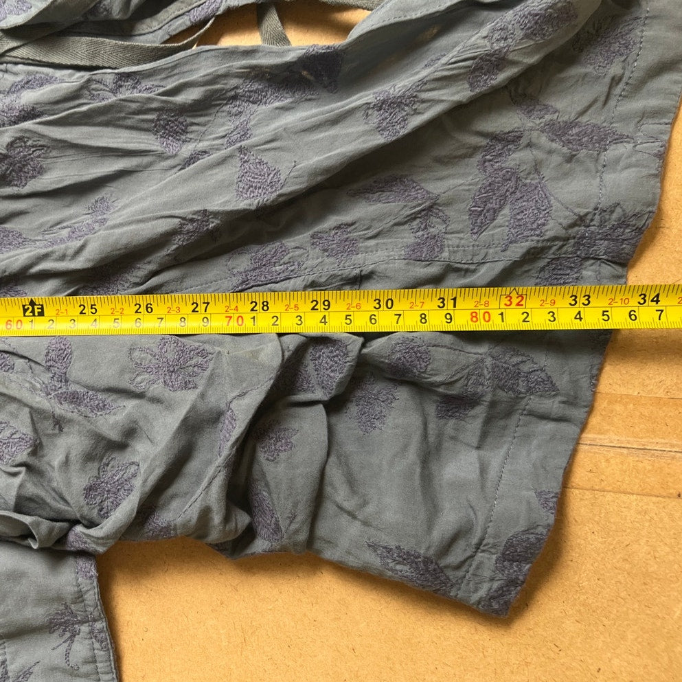 Hei Hei Embroidered Periwinkle Blue Draped Cardigan Spring Jacket Kimono Small