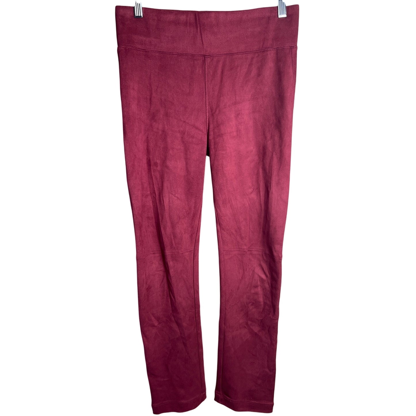 David Lerner NY Medium Micro Suede Leggings Stretch Burgundy