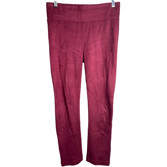 David Lerner NY Medium Micro Suede Leggings Stretch Burgundy