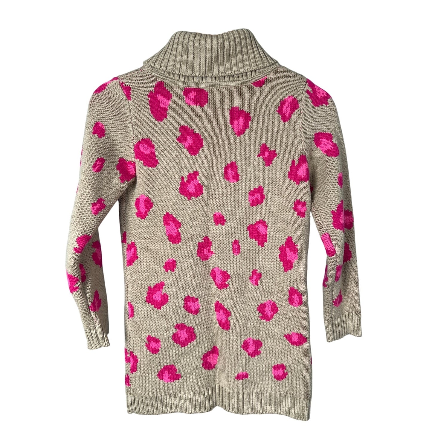 Hanna Andersson Girl Cardigan Tan Floral Print Warm Sweater Size 130